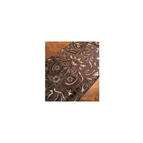 Dark Brown Tapestry Print Table Runner Moody Victorian Style - Picture 5 of 9